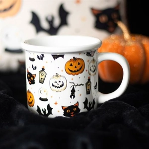 Spooky Cat and Pumpkin Print..