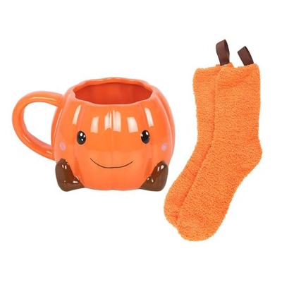 Cute Smiling Pumpkin Mug and Socks Set Cute Smiling Pumpkin Mug and Socks Set
