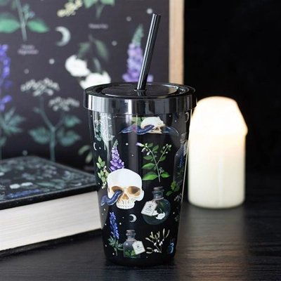 Venom & Vines Print Tumbler with Straw