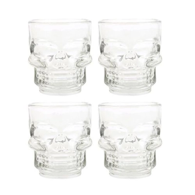 Set of 4 Skull Shot Glasses Set Set of 4 Skull Shot Glasses Set