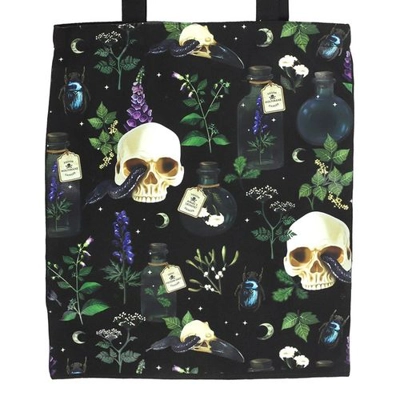 Venom & Vines Print Polycotton Tote Bag Venom & Vines Print Polycotton Tote Bag
