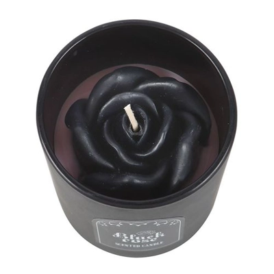 Black Rose Candle with 3D Roses
