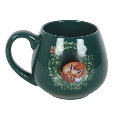 Green Sleeping Fox Rounded Mug Green Sleeping Fox Rounded Mug