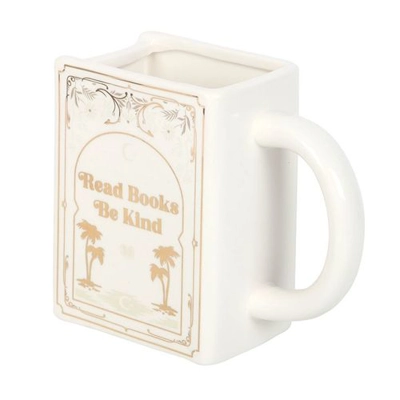 Read Books Be Kind White Book Shaped Mug Read Books Be Kind White Book Shaped Mug
