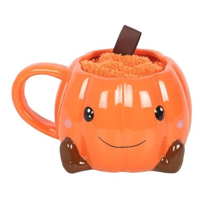 Cute Smiling Pumpkin Mug and Socks Set Cute Smiling Pumpkin Mug and Socks Set