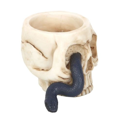 Skull Tealight Holder with Snake Skull Tealight Holder with Snake