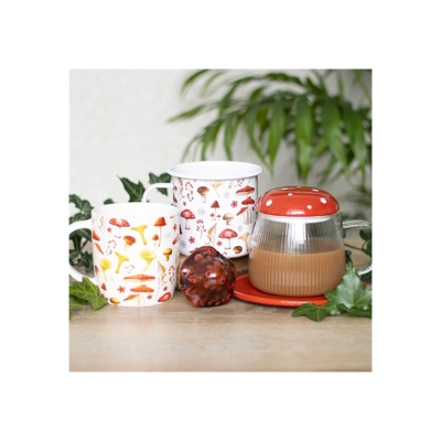 Glass Mushroom Mug and Saucer Glass Mushroom Mug and Saucer