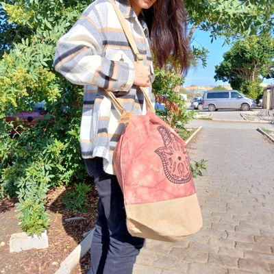 All Natural Backpack - Terracotta Stonewash - Hamsa All Natural Backpack - Terracotta Stonewash - Hamsa