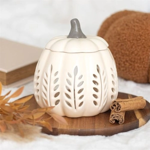 Cream Leaf Cut Out Pumpkin O..