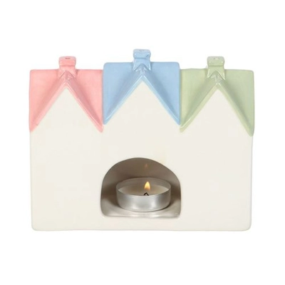 Pastel House Incense Cone Burner and Tealight Holder Pastel House Incense Cone Burner and Tealight Holder