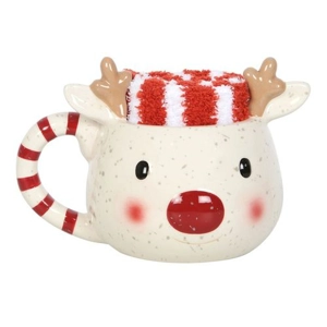 Rudolph Reindeer Mug and Soc..