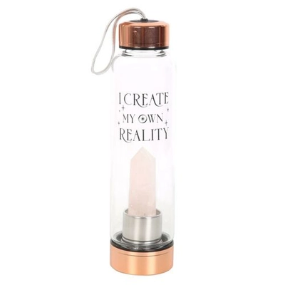 Rose Quartz Create My Own Reality Glass Water Bottle Rose Quartz Create My Own Reality Glass Water Bottle