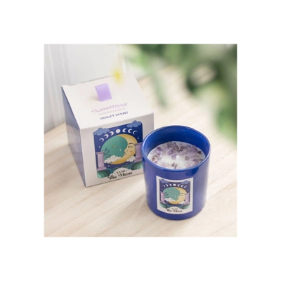 The Moon Amethyst Crystal Chip Candle The Moon Amethyst Crystal Chip Candle