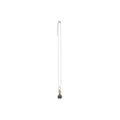 Protection Black Obsidian Crystal Chip Potion Bottle Necklace Protection Black Obsidian Crystal Chip Potion Bottle Necklace