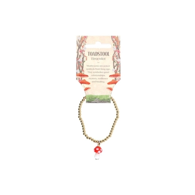 Toadstool Beaded Charm Bracelet