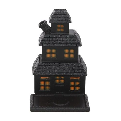 Black Haunted House Incense Cone Holder Black Haunted House Incense Cone Holder