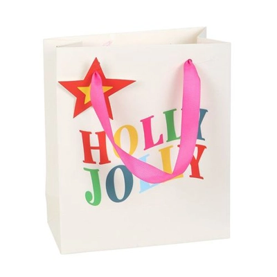 23cm Holly Jolly Gift Bag 23cm Holly Jolly Gift Bag