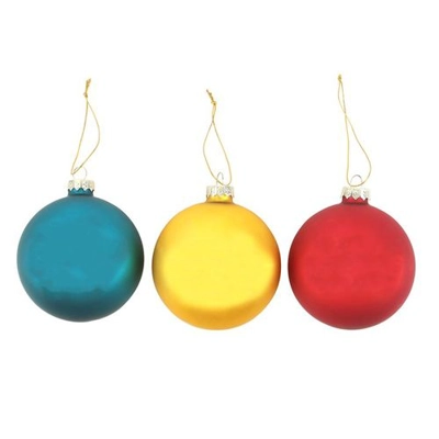 Set of 3 Nostalgic Christmas Glass Baubles Set of 3 Nostalgic Christmas Glass Baubles