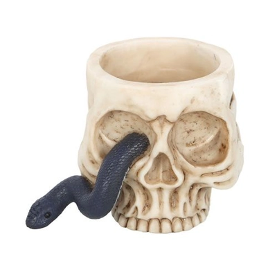 Skull Tealight Holder with Snake Skull Tealight Holder with Snake
