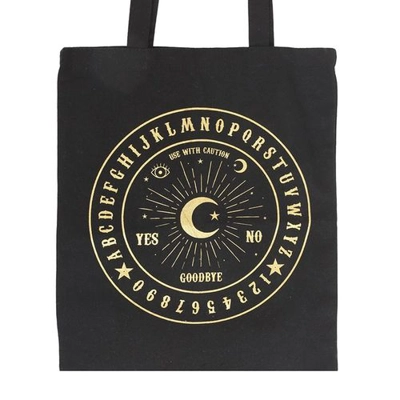Black and Gold Talking Board Polycotton Tote Bag Black and Gold Talking Board Polycotton Tote Bag