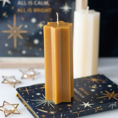 Gold Starry Night Star Shaped Taper Candle Gold Starry Night Star Shaped Taper Candle