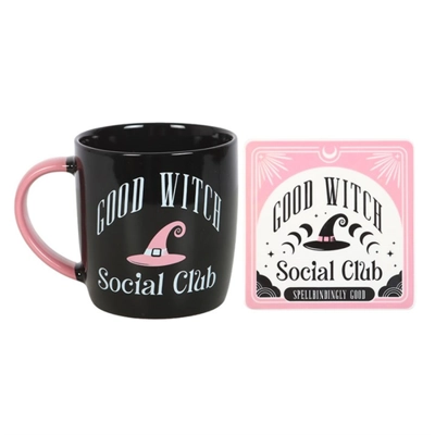 Good Witch Social Club Mug and Coaster Set Good Witch Social Club Mug and Coaster Set