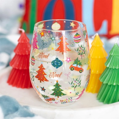 Nostalgic Christmas Print Stemless Glass Nostalgic Christmas Print Stemless Glass