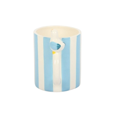 Striped Mug with Seagull