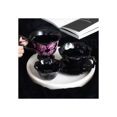 Black Rose Teacup and Saucer Black Rose Teacup and Saucer