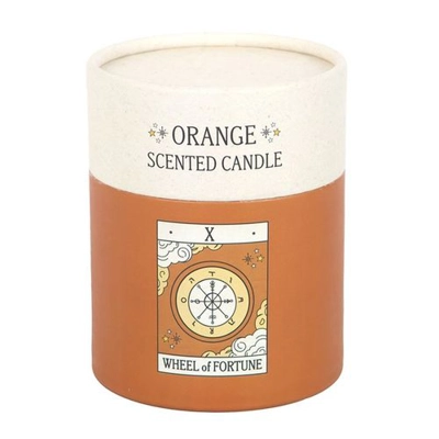 The Wheel of Fortune Vintage Tarot Orange Candle The Wheel of Fortune Vintage Tarot Orange Candle