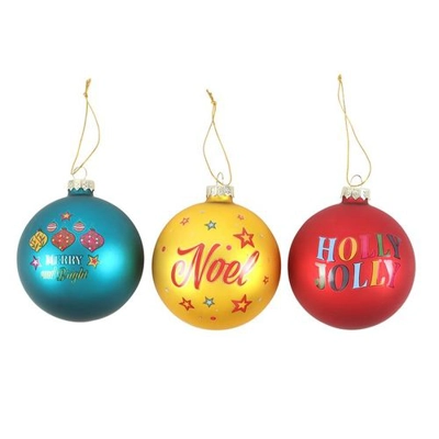 Set of 3 Nostalgic Christmas Glass Baubles Set of 3 Nostalgic Christmas Glass Baubles