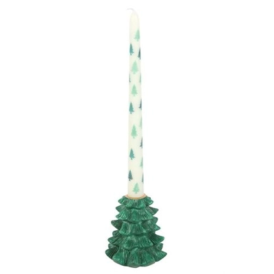 Green Fir Tree Candle Holder with Taper Candle Green Fir Tree Candle Holder with Taper Candle