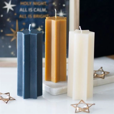 Gold Starry Night Star Shaped Taper Candle Gold Starry Night Star Shaped Taper Candle
