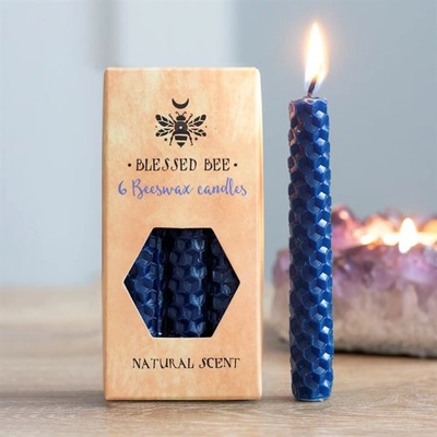 Set of 6 Blue Beeswax Spell Candles Set of 6 Blue Beeswax Spell Candles