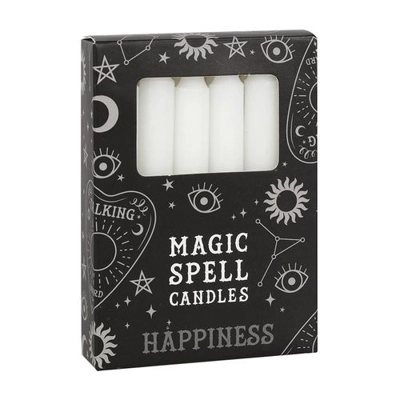 Set of 12 White 'Happiness' Spell Candles Set of 12 White 'Happiness' Spell Candles