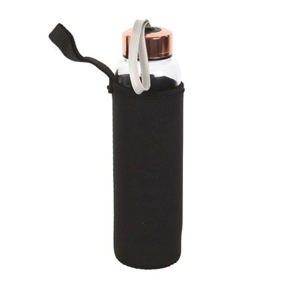 Luna Moth Glass Water Bottle with Clear Quartz Crystal Luna Moth Glass Water Bottle with Clear Quartz Crystal