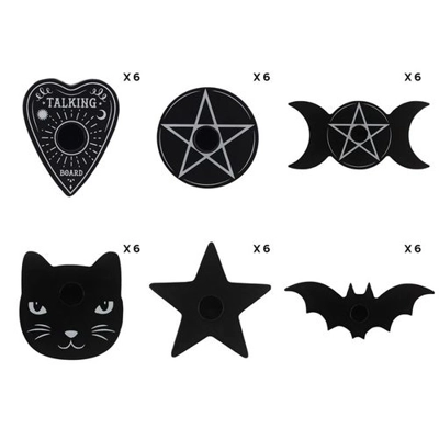 Pack of 36 Mixed Black Magic Spell Candle Holders Pack of 36 Mixed Black Magic Spell Candle Holders