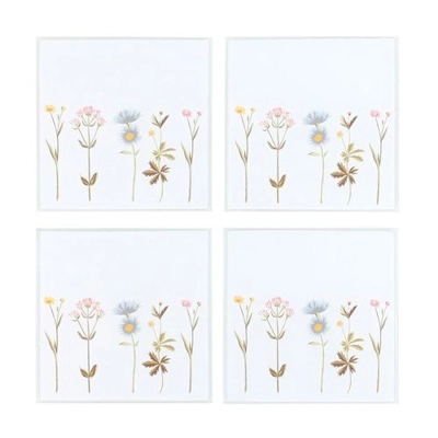Floral Glass Coaster Set Floral Glass Coaster Set