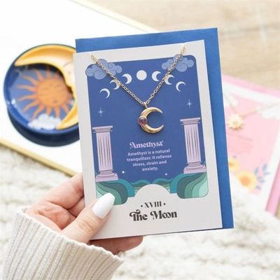 The Moon Celestial Amethyst Necklace Card The Moon Celestial Amethyst Necklace Card