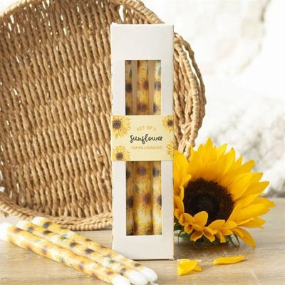 Set of 3 Sunflower Taper Candles Set of 3 Sunflower Taper Candles