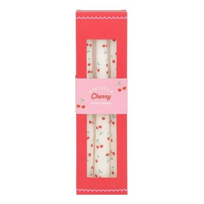 Set of 3 Heart Cherry Taper Candles