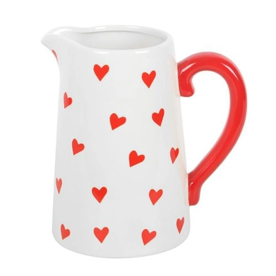Heart Print Ceramic Flower Jug Heart Print Ceramic Flower Jug