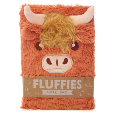 Fluffy Plush A5 Notebook - Highland Coo Cow Fluffy Plush A5 Notebook - Highland Coo Cow
