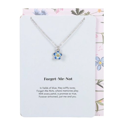 Forget-Me-Not Flower Necklace on Greeting Card Forget-Me-Not Flower Necklace on Greeting Card