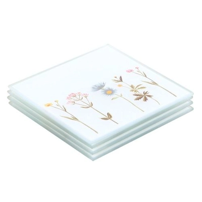 Floral Glass Coaster Set Floral Glass Coaster Set
