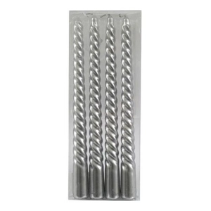 Set of 4 Silver Twist Taper ..
