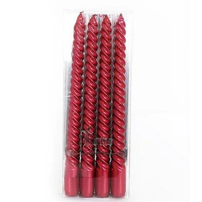 Set of 4 Red Twist Taper Candles Set of 4 Red Twist Taper Candles