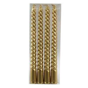Set of 4 Gold Twist Taper Ca..