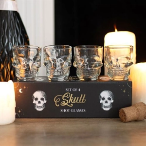 Set of 4 Skull Shot Glasses ..