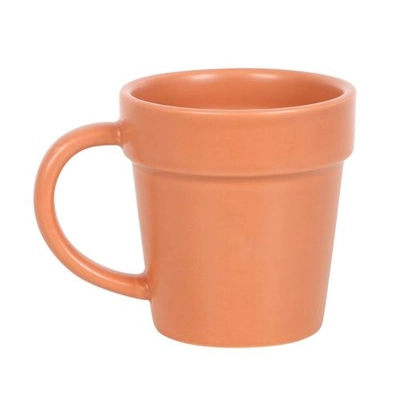 Plain Plant Pot Ceramic Mug and Shovel Spoon Plain Plant Pot Ceramic Mug and Shovel Spoon